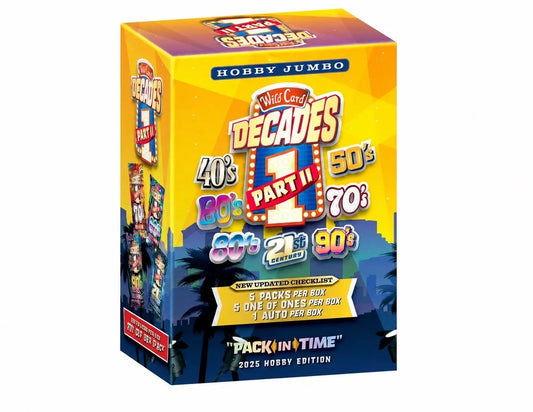 WILD CARD DECADES II HOBBY BOX  (5 PACKS ALL 1/1 WITH ONE AUTOGRAPH PER BOX!)